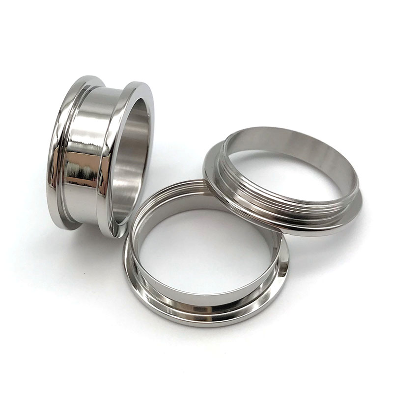 8mm 316l Stainless steel ring core Titanium Ring Blanks for inlay with threads
