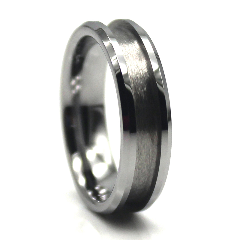customized titanium ring core black silver for men-2