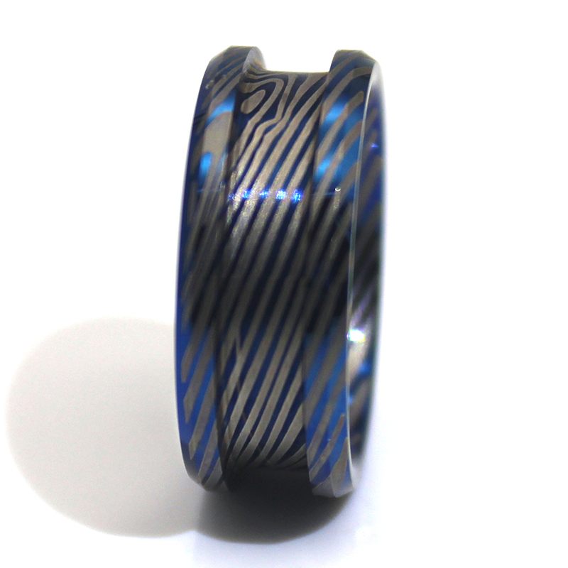 JaneE two tones mens black tungsten wedding bands engraved for wedding-5