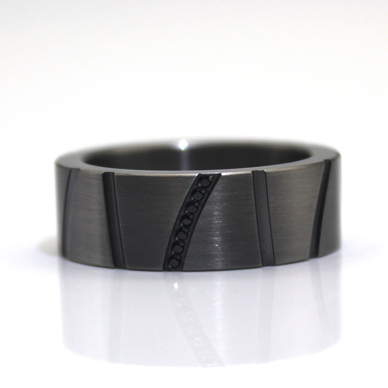 JaneE nylon titanium ring blanks matt for men-4