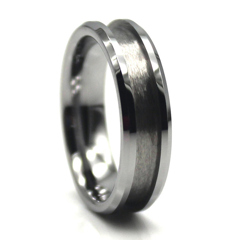 JaneE two tones mens black tungsten wedding bands engraved for wedding-2