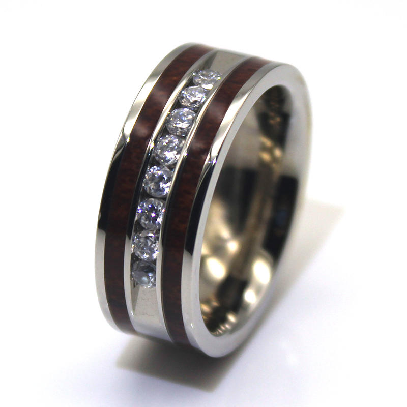 shiny black stainless steel wedding bands multi colors for decoration JaneE-2