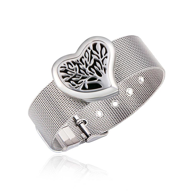 Surgical Stainless Steel Bangle Women Aromatherapy Essential Oil Diffuser Locket