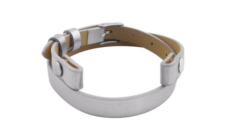 custom made stainless steel bangle bracelets fabric pads hot selling manufacturer-9