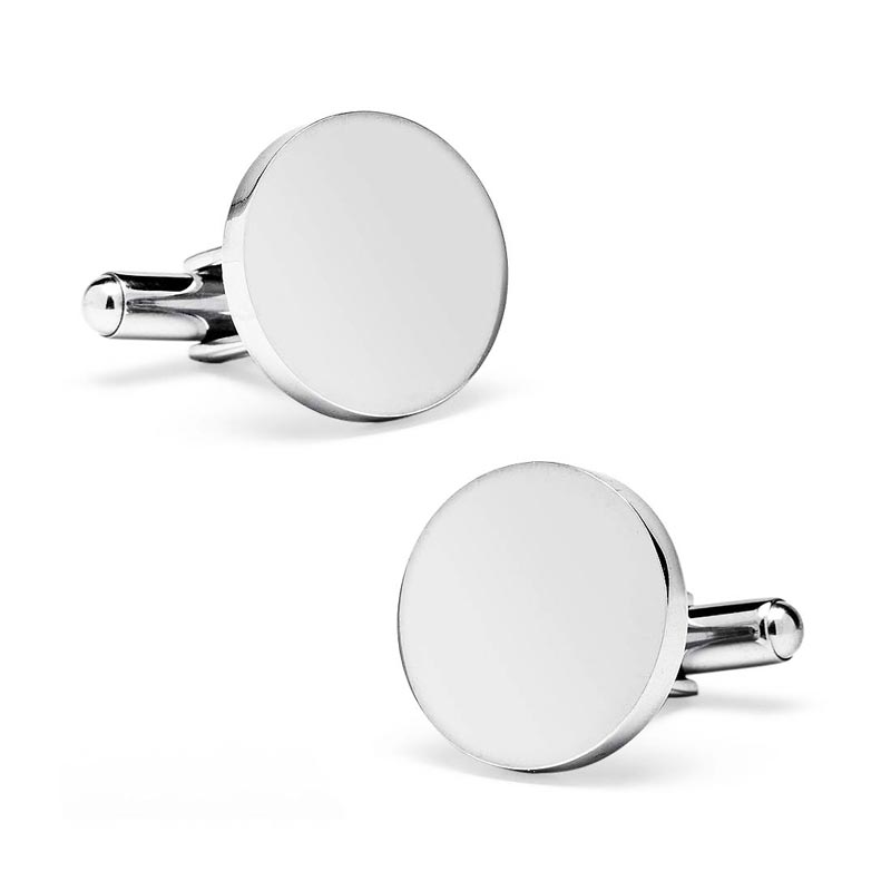 Personalised Cufflinks High-end Polished Round Plain Infinity Custom Logo Engravable 316l Stainless Steel