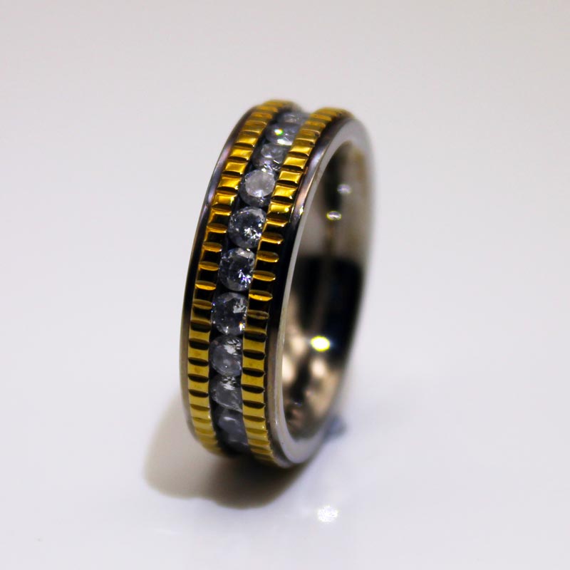 6mm IP Gold Plated Milgrain Edges 316l Stainless Steel Band Rings for Men Women