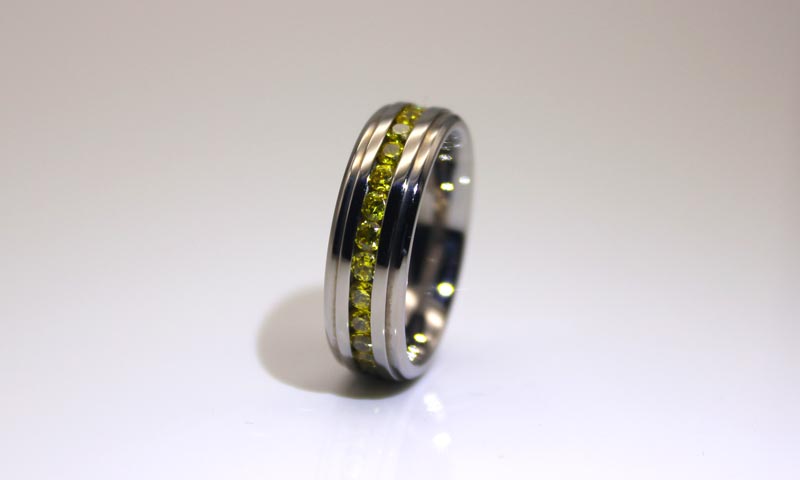 black steel rings for women blue for decoration JaneE-4