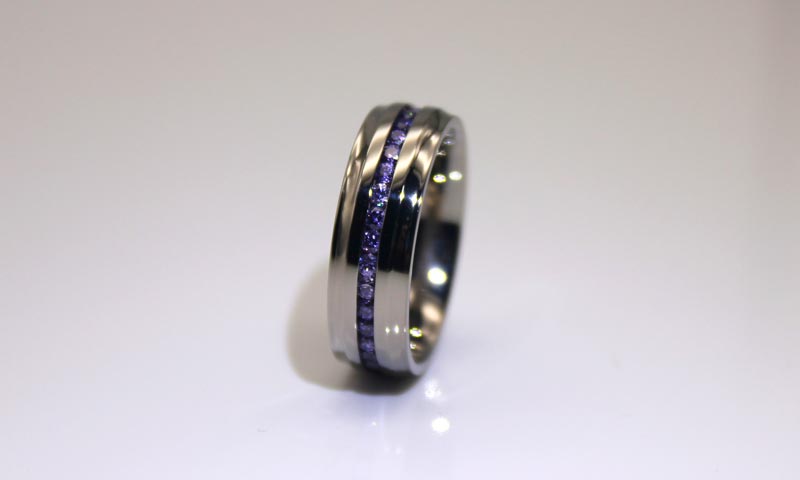 black steel rings for women blue for decoration JaneE-5