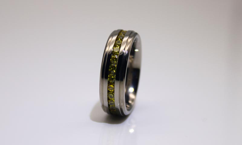 black steel rings for women blue for decoration JaneE-6