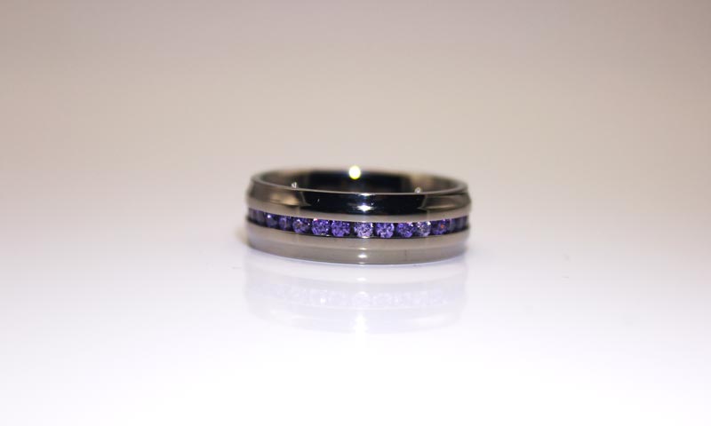 black steel rings for women blue for decoration JaneE-7