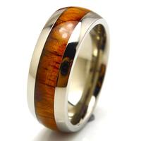 High Quality KOA wood inlay titanium band