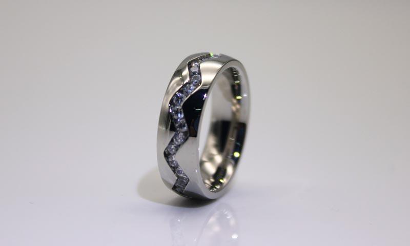 black steel rings for women blue for decoration JaneE-2