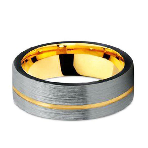 multi colors gold tungsten ring red opal engraved for engagement-2