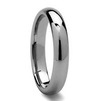 Mens Wedding Rings Tungsten 4mm Dome Shiny Polished