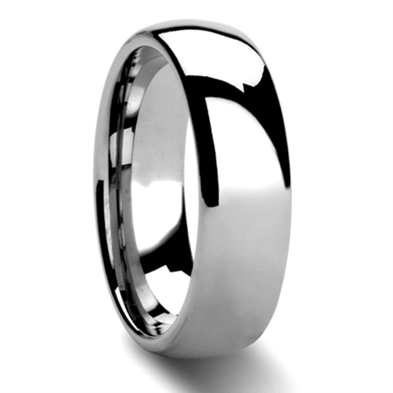 Tungsten 6mm Ring Carbide Ring 
Domed Shiny Polished