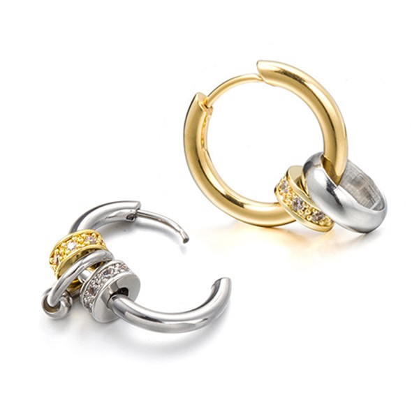 Custom Stainless Steel Hoop Earrings Exchangeable Bead Pendants