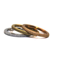 High Quality Sandblasting 14K Gold Plating 316L Stainless Steel Ring for Men Women