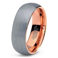 Domed Rose Gold Tungsten Carbide Wedding Bands for Women 6mm