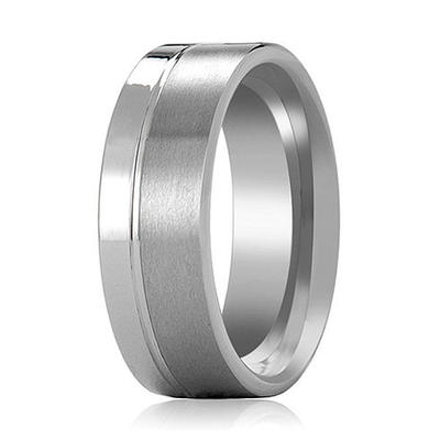 Gay Boy Men Wedding Band Polished and Brushed Tungsten Ring