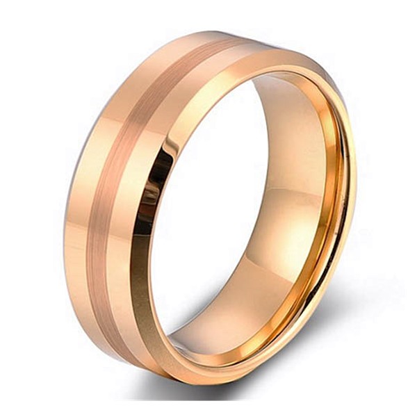 Cheap Mens Gold Plating Tungsten Carbide Wedding Ring