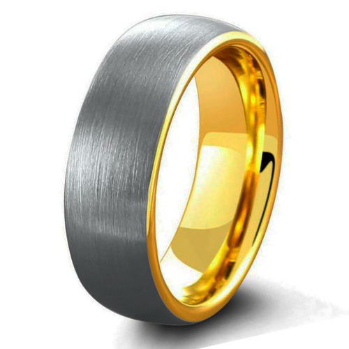 Best Selling Dome Gold Plating Silver Tungsten Wedding Ring