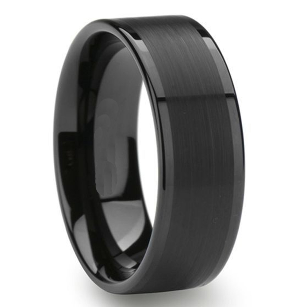 Cheap Polished and Brushed Tungsten Rings Men Wedding Band