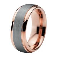 New Trendy Women Two Tone Rose Gold Tungsten Wedding Band For Men Ring