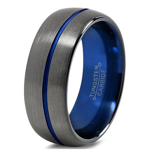 Tungsten Carbide Ring China Factory Silver and Blue Color