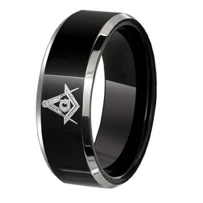 Custom Engraveable Tungsten Carbide Black Ring for Men