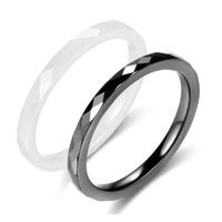 Custom Mini Faceted Black and White Ceramic Ring Accessories