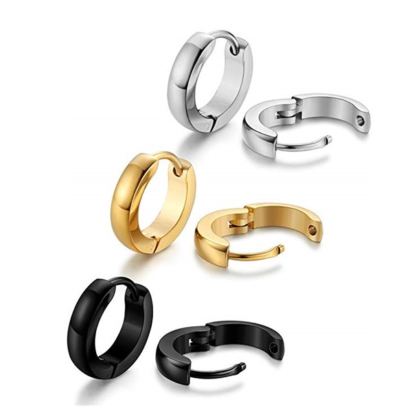 316L Stainless Steel Cuff Hoop Earrings for Men Women