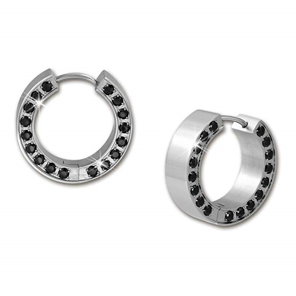 OEM Surgical Stainless Steel Huggie Hoop Gemstones Earrings With CNC AAA Cubic Zirconia