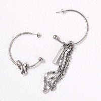 316L Stainless Steel Luxury Hoop Pendant Chain Beads Earrings for Women
