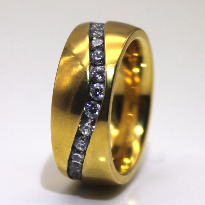 Gold Plating Surgical Stainless Steel Polished Wedding Band for Women Men