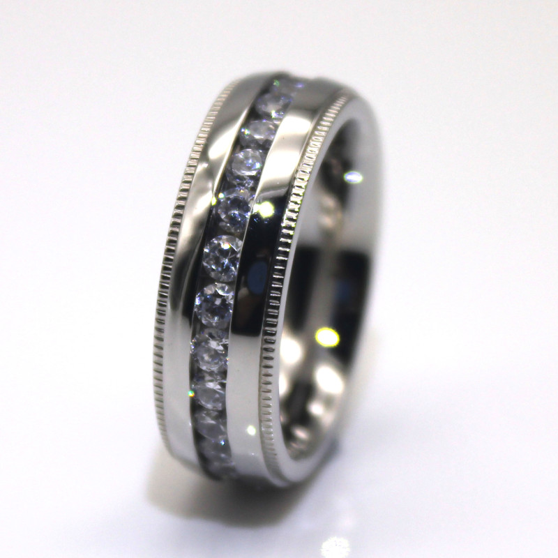 Manufacture 8mm 316l Stainless Steel Wedding Band in China