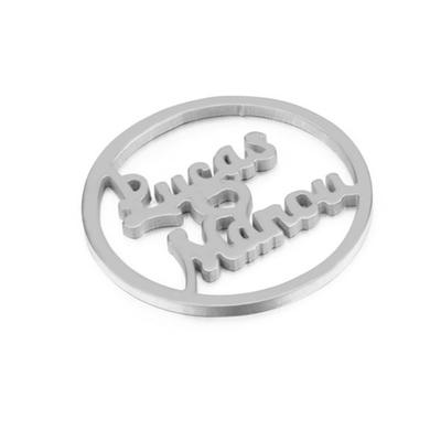 Line Cut 316L Stainless Steel Name Letter Charm Pendant