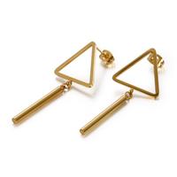 Women Jewelry Geometric Triangle Charm Surgical Stainless Steel Earrings