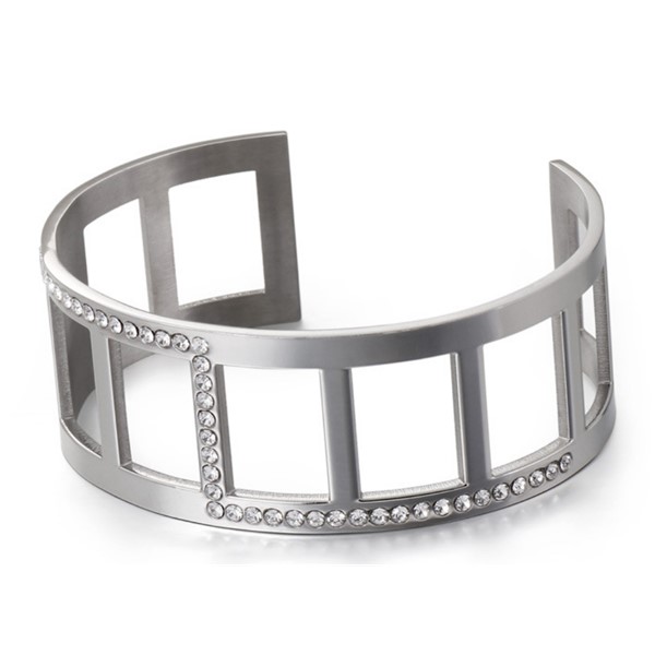 Gemstone Zircon Surgical Stainless Steel Bangle for Women