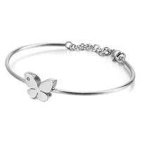 Women Mother Christmas Gift Stainless Steel Butterfly Bracelets Bangle