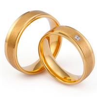 18K Gold Plating Surgical Stainless Steel Wedding Band Gift for Men Women