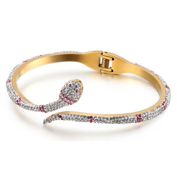 Mud Cubic Zircon Stainless Steel Snake Bangle