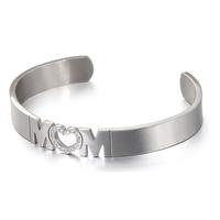Mother Gift Stainless Steel Gemstone Mon Bangle