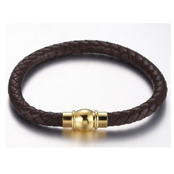 Simple Braid Leather Bracelet for Men Couple With Magnetic Clasp