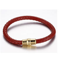 Custom Amazon Men's Simple Classic Genuine Leather Bracelets