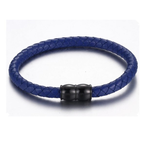 Factory Wholesale Leather Bangle with Stainless Steel Magnetic Clasp