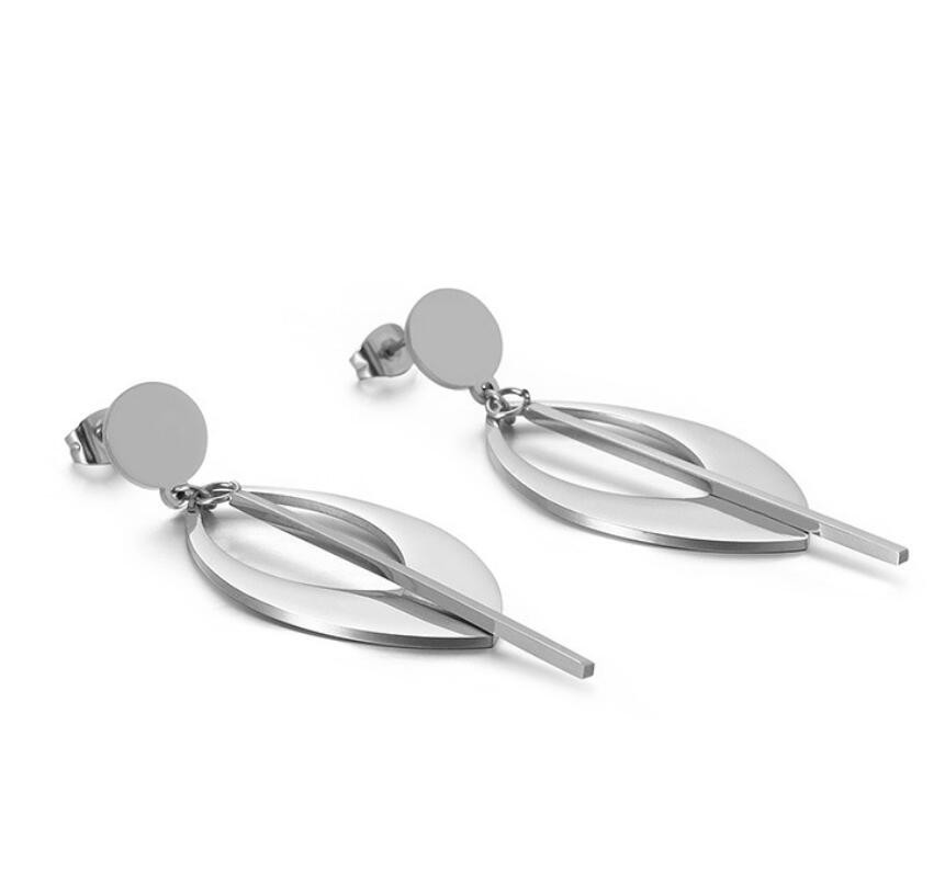 Women Boho Magnetic Stainless Steel Tassel Dangle Clip Earrings