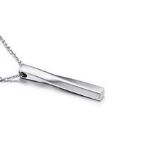 China Factory Necklaces for Men 316L Surgical Stainless Steel Long Bar Pendant
