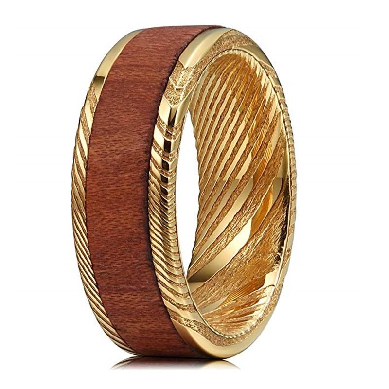 brushed finish damascus steel ring blanks wholesale for inlay JaneE-2