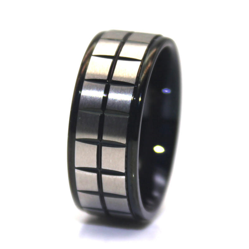 shiny stainless steel rose gold ring gunmetal multi colors for weddings-1